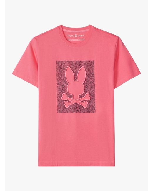 Psycho Bunny Pink Livingston Graphic T-shirt for men