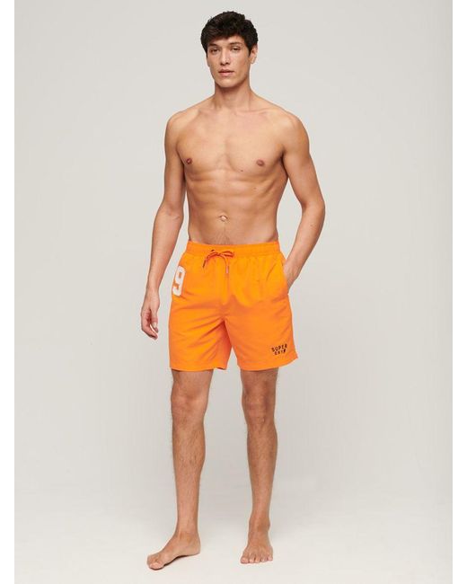 Superdry Orange Recycled Polo 17" Swim Shorts for men