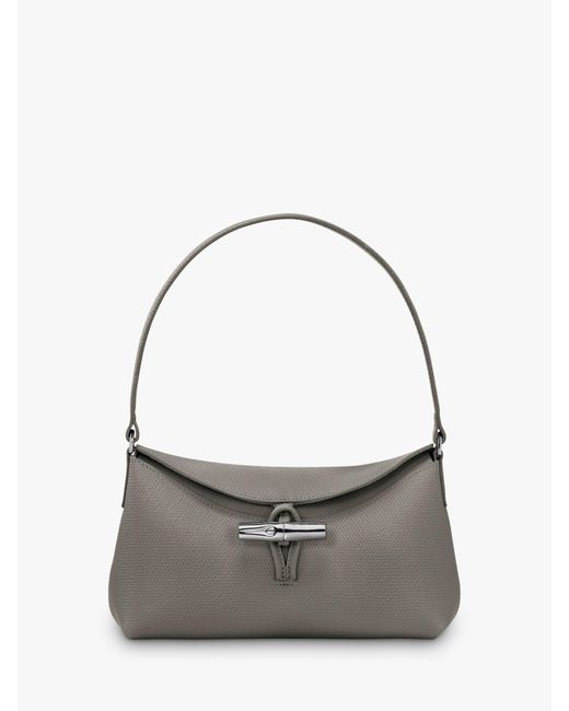 Longchamp Gray Roseau Small Hobo Bag