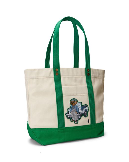 Ralph Lauren Green Polo Bear Tote Bag