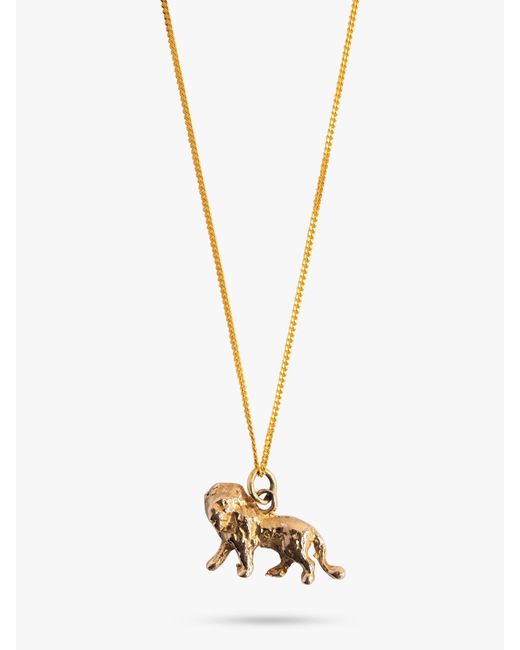 L & T Heirlooms Metallic Second Hand 9ct Yellow Gold Lion Charm Pendant Necklace