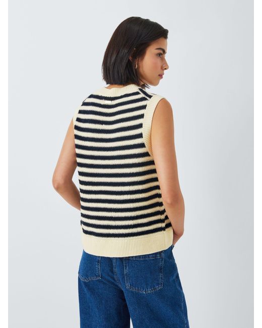 Barbour Gray Tomorrow's Archive Piper Striped Knitted Tank Top