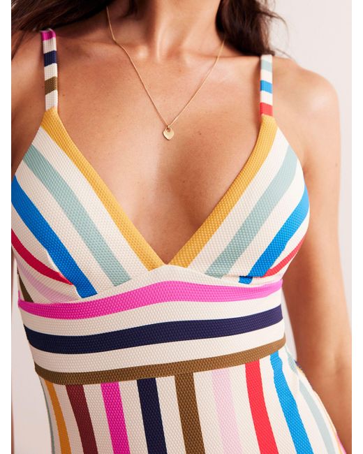 Boden Multicolor Arezzo Textured Stripe Swimsuit