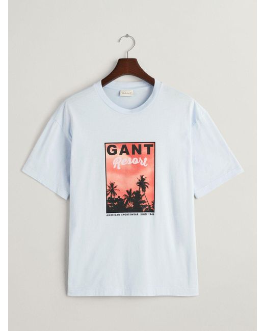 Gant White Washed Graphic Short Sleeve T-shirt for men
