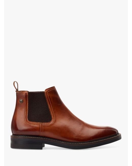 Base London Brown Portland Leather Chelsea Boots for men