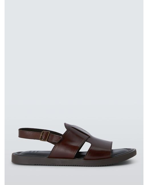 John Lewis White Leather Double Strap Sandals for men