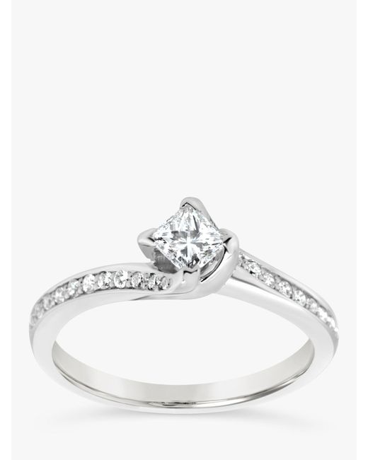 Milton & Humble Jewellery Second Hand 18ct White Gold Diamond Twist Engagement Ring