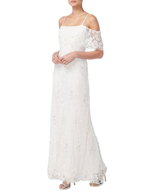 Raishma White Lace Beaded Bridal Gown