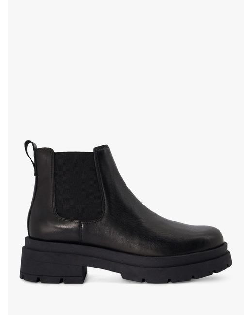 Dune Black Props Chunky Leather Chelsea Boots