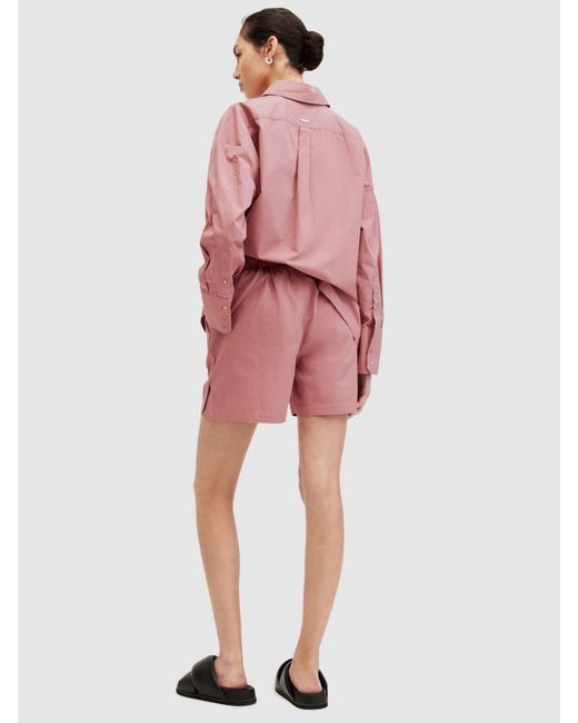 AllSaints Pink Karina Organic Cotton Shorts