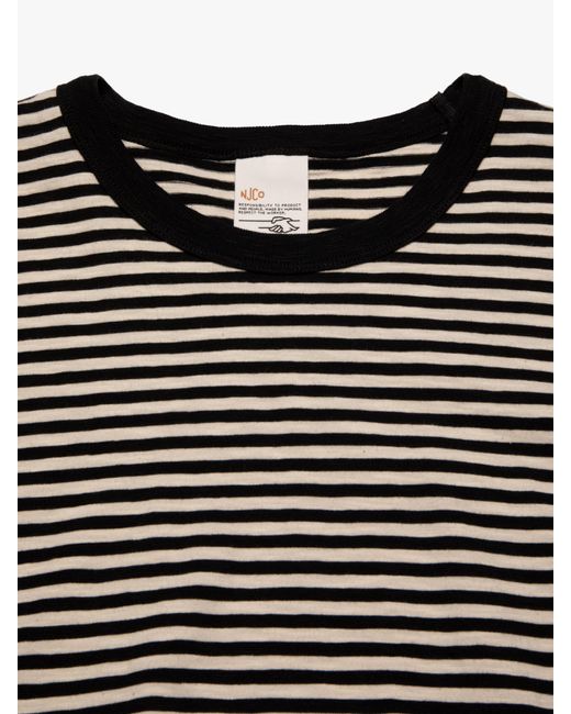 Nudie Jeans Gray Roy Slub Stripe T-shirt for men