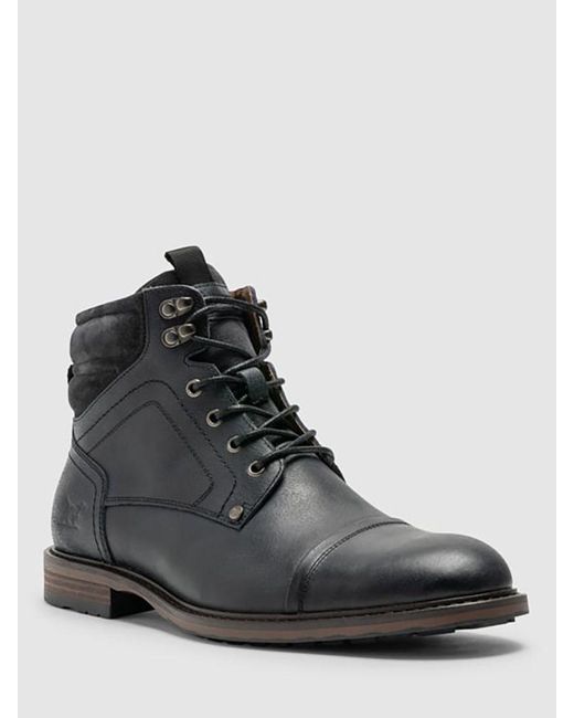 Rodd & Gunn Black Dunedin Leather Military Boots for men