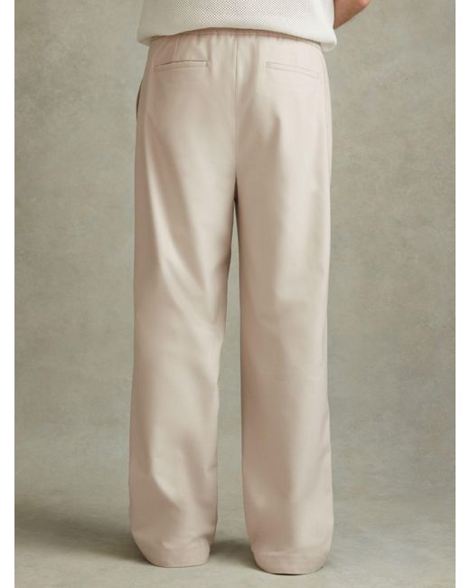 Reiss Natural Arden Relaxed Twill Drawstring Trousers for men