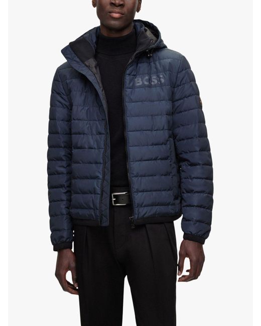 Boss Blue Boss Dawood Hooded Quilted Jacket for men
