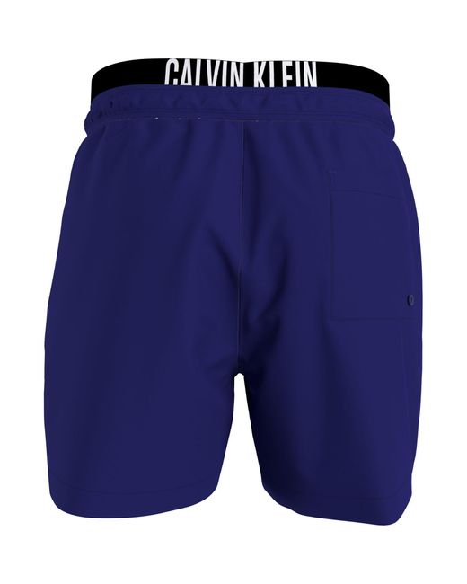 Calvin Klein Blue Double Waistband Swim Shorts for men
