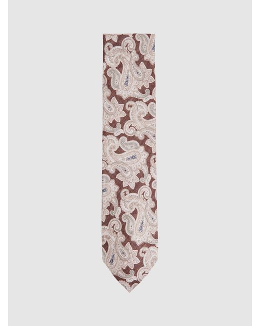 Reiss White Giovanni Paisley Silk Tie for men