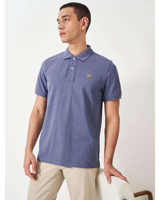 Crew Blue Classic Pique Cotton Polo Shirt for men