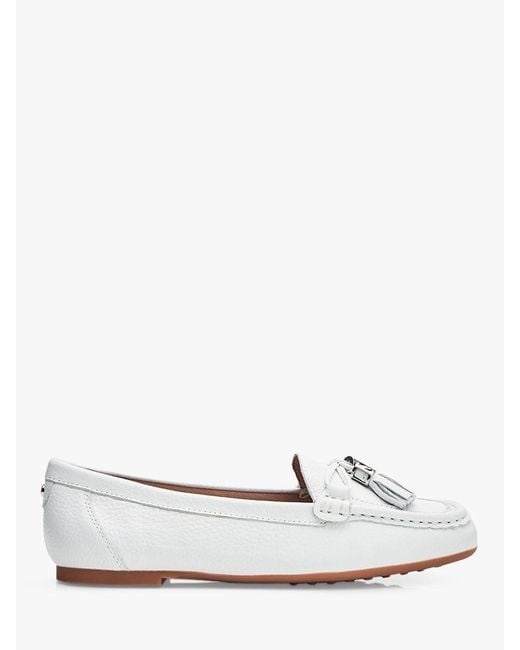 Moda In Pelle White Famina Leather Loafers