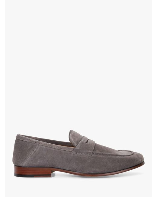 Dune Gray Strategic Suede Crush Back Loafers for men