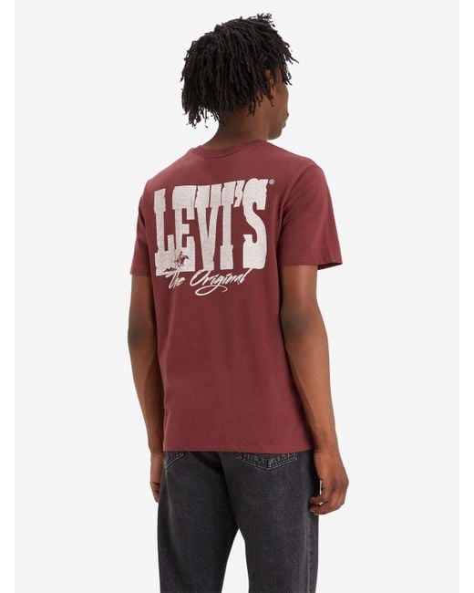 Levi s Graphic Crew Neck T shirt in Red for Men Lyst UK