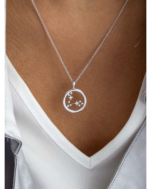 Kit Heath White Pisces Constellation Pendant Necklace