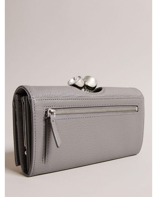 Ted Baker Gray Rosyela Grained Leather Purse