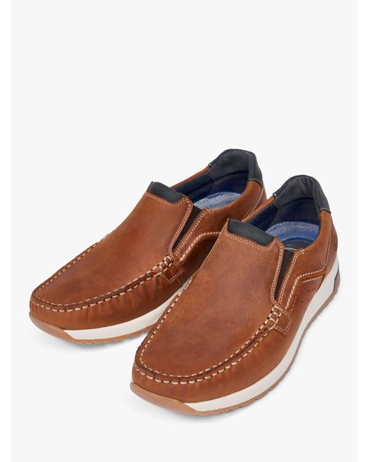 Pod Brown Sean Leather Loafers for men