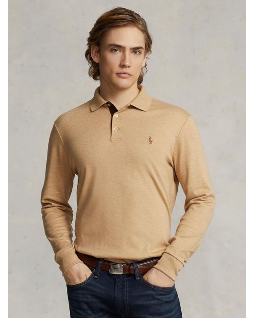 Ralph Lauren Natural Polo Slim Fit Soft Cotton Polo Shirt for men