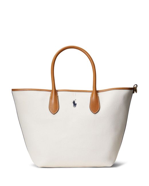 Ralph Lauren White Polo Medium Reversible Tote Bag