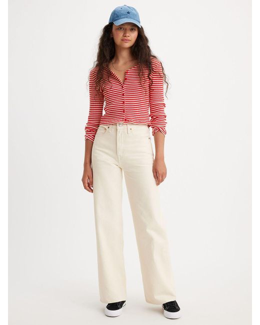 Levi's Red Ribcage Wide Leg Jeans