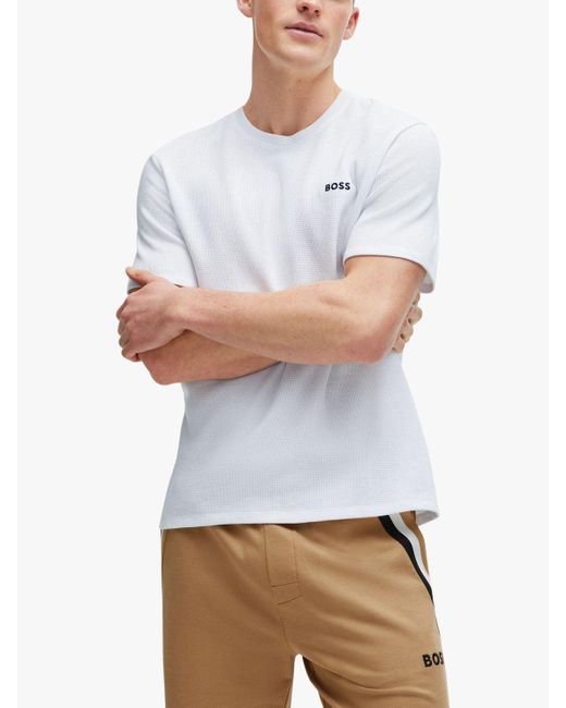 Boss White Boss Waffle Short Sleeve T-shirt for men