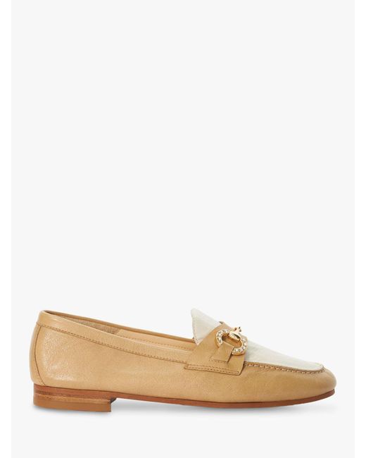 Dune Natural Gemstone Detail Leather Loafers