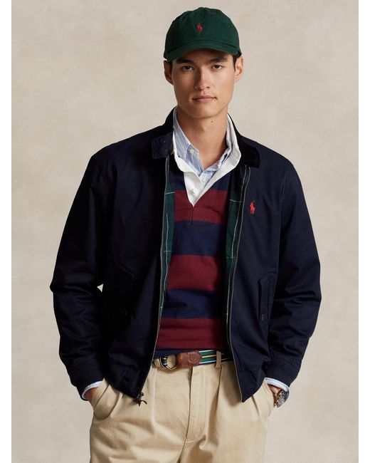 Ralph Lauren Blue Polo Twill Windbreaker Jacket for men