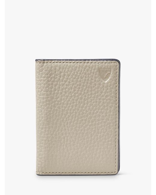 Aspinal Natural Double Fold Pebble Leather Credit Card Case
