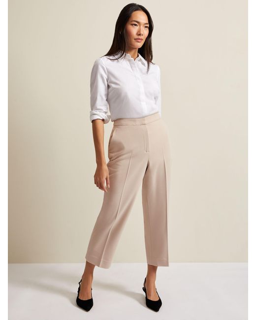 Phase Eight Natural Everlee Cropped Straight Leg Trousers