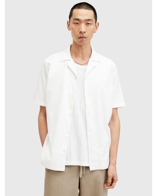 AllSaints White Hudson Short Sleeve Shirt for men