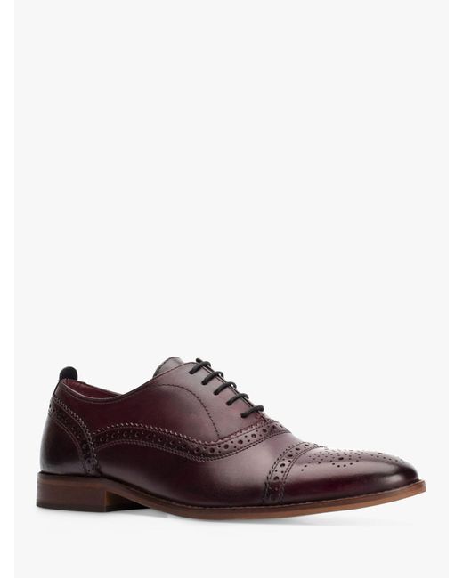 Base London Purple Cast Washed Leather Oxford Shoes for men