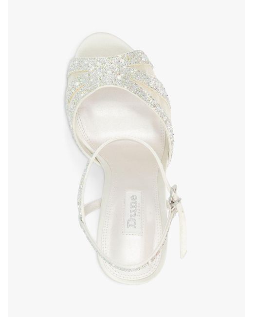 Dune White Bridal Collection Masque Embellished High Heel Sandals