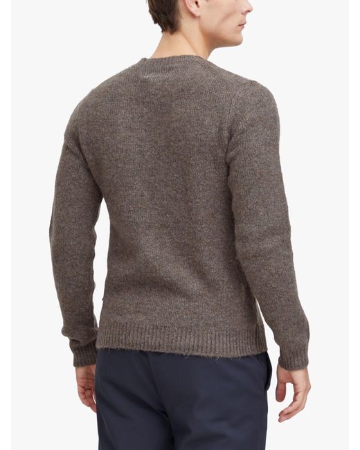 Casual Friday Gray Karl Lambswool Mix Knitted Jumper for men