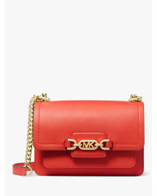 Michael Kors Red Heather Small Leather Cross Body Bag
