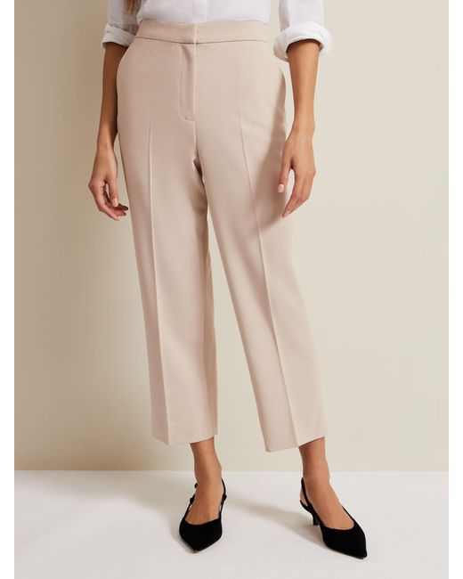 Phase Eight Natural Everlee Cropped Straight Leg Trousers