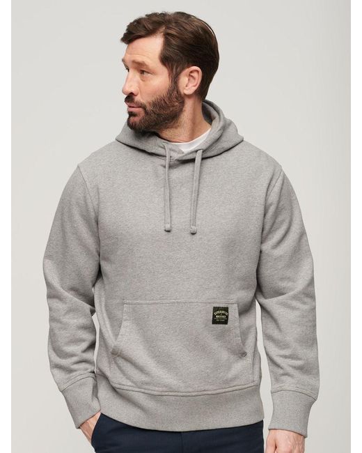 Superdry Gray Contrast Stitch Relaxed Hoodie for men