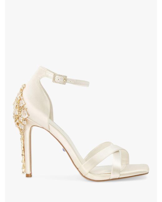 Dune White Bridal Collection Marry High Heel Satin Sandals