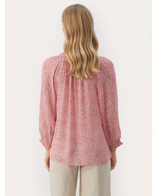 Part Two Pink Elsia Casual Fit 3/4 Sleeve Blouse
