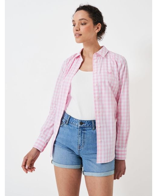 Crew White Classic Fit Gingham Shirt