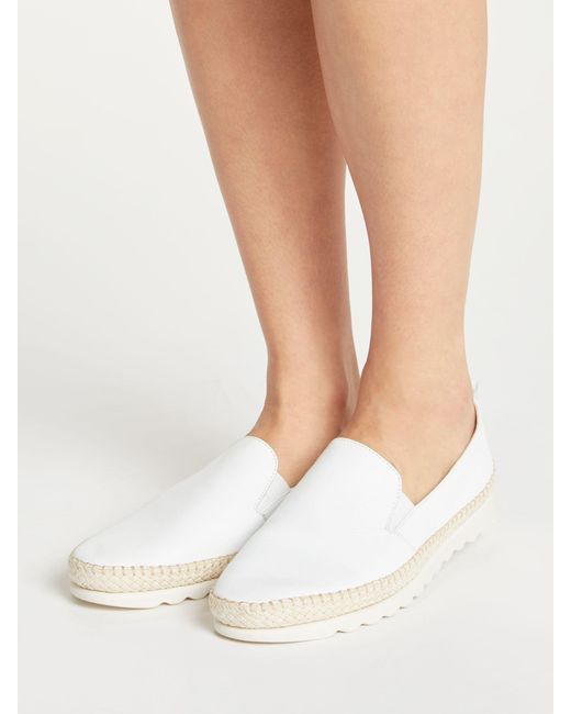 John Lewis Leather Designed For Comfort Gazal Slip On Trainers in White