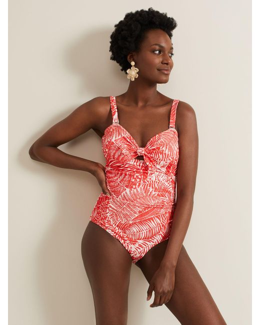 Phase Eight Pink Fern Print Swimsuit