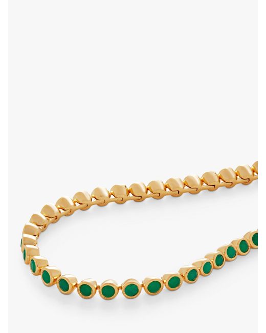 Monica Vinader Metallic Green Onyx Essential Tennis Bracelet