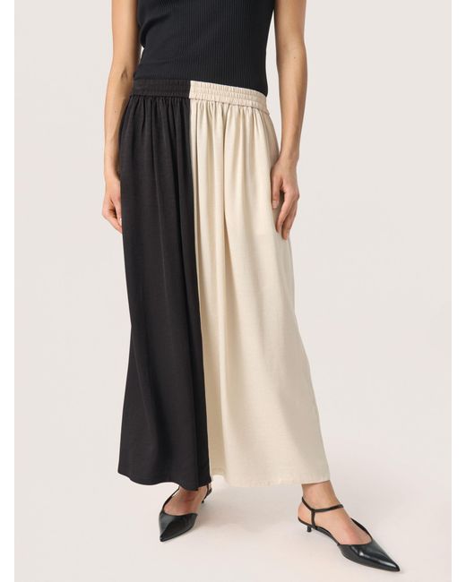 Soaked In Luxury Black Cevina Two Tone A-line Maxi Skirt