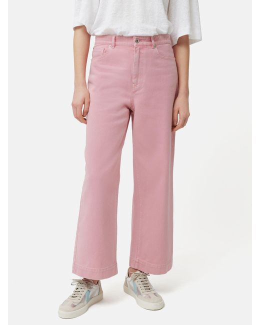 Jigsaw Pink Tyne Wide Leg Cropped Jeans